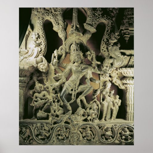 Lintel met Shiva Nataraja, Kakatiya dynasty Poster (Voorkant)