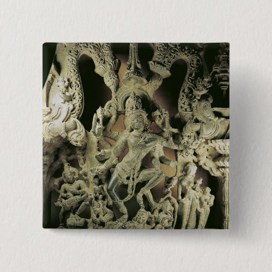 Lintel met Shiva Nataraja, Kakatiya dynasty Vierkante Button 5,1 Cm (Voorkant)