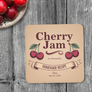 Lintelbanner - Vintage Kersenjam Etiket Sticker