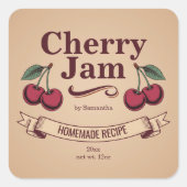 Lintelbanner - Vintage Kersenjam Etiket Sticker (Voorkant)