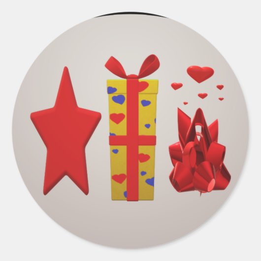 Linten Bogen Dozen ontwerp Ronde Sticker (Voorkant)