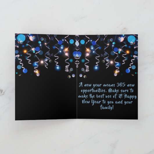 linten bokeh lampjes nieuwjaar party groet kaart (Binnen)