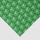 Linten Boog Doodle KERST Feestdag Groen Wit Tissuepapier (Detail)