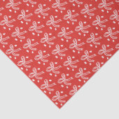 Linten Boog Doodle KERST Feestdag Rood Wit Tissuepapier (Detail)