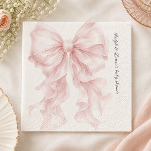 Linten Boog Roze Baby Shower Servet