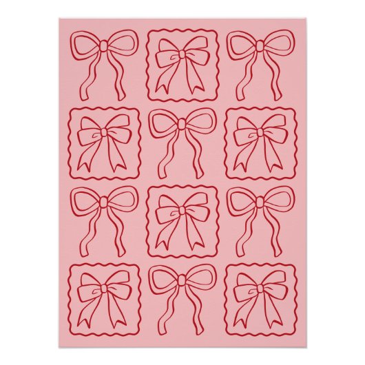 Linten Boog Roze Rood Perfect Poster (Voorkant)