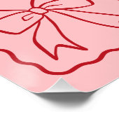 Linten Boog Roze Rood Perfect Poster (Hoek)