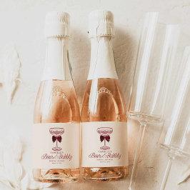 Linten en Bruisende Bruiloftssalon Mini Champagne Sparkling Wijnetiket