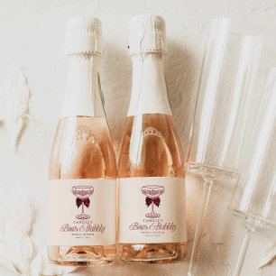 Linten en Bruisende Bruiloftssalon Mini Champagne  Sparkling Wijnetiket