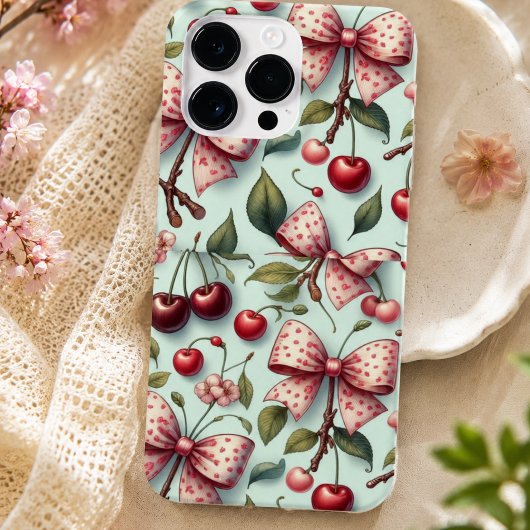 linten en kersenpatroon Case-Mate iPhone case