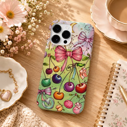 linten en kersenpatroon Case-Mate iPhone case