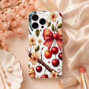 linten en kersenpatroon Case-Mate iPhone 14 pro max hoesje