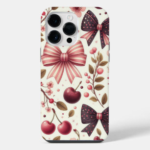 linten en kersenpatroon iPhone 14 pro max hoesje