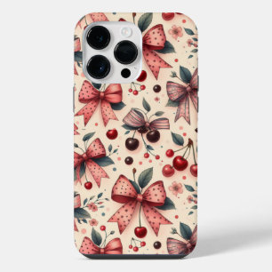 linten en kersenpatroon iPhone 14 pro max hoesje