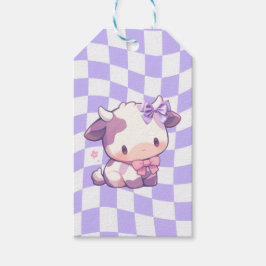 Linten en stier-cadeaubijlage cadeaulabel