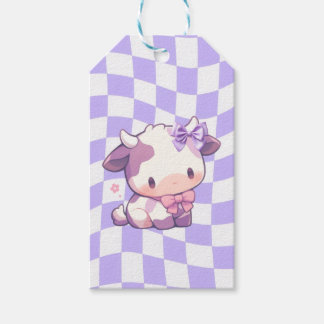 Linten en stier-cadeaubijlage cadeaulabel