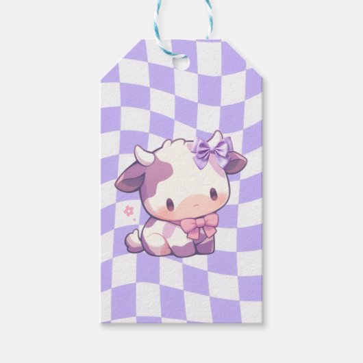 Linten en stier-cadeaubijlage cadeaulabel (Voorkant)