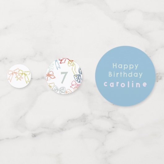 Linten en strikken Bright Waterverf Birthday Girl Confetti (Voorkanten)