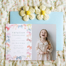 Linten en strikken Foto Meisjes Verjaardagsfeest Kaart