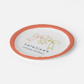 Linten en strikken gepersonaliseerde meisjes verja papieren bordje (Gekanteld)