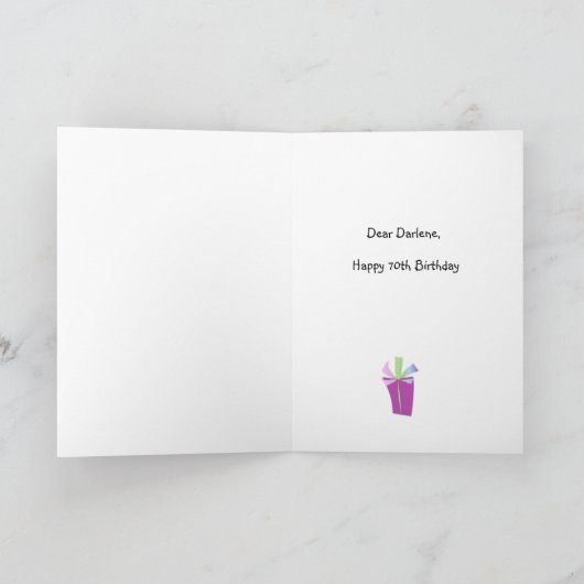 Linten en strikken Happy 70th Birthday Greeting Kaart (Binnen)