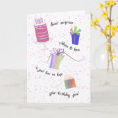 Linten en strikken Happy 80th Birthday Greeting Kaart (Gele Bloem)