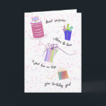 Linten en strikken Happy 80th Birthday Greeting Kaart<br><div class="desc">Linten,  bogen en  dozen versieren deze 80e of Any Age verjaardagskaart. Om meer kaarten te zien,  bezoek Zigglets winkel hier bij Zazzle. Er is een directe link hieronder.</div>