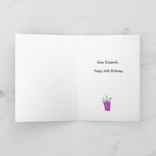 Linten en strikken Happy 90th Birthday Greeting Kaart (Binnen)