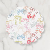 Linten en strikken Kleurrijke Waterverf Dank u Bedankjes Labels (Achterkant)