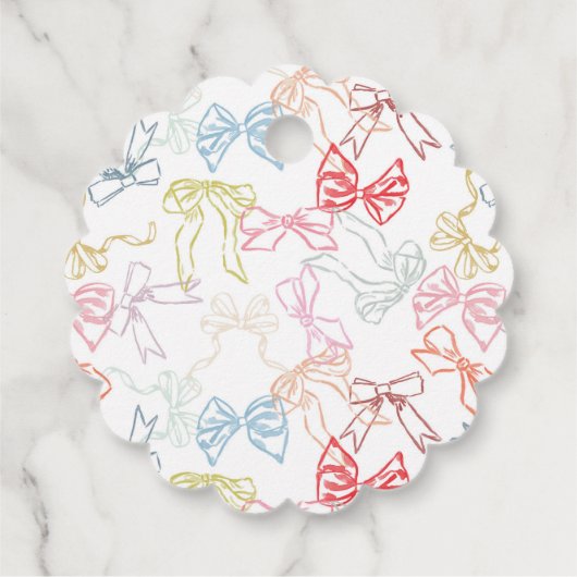 Linten en strikken Kleurrijke Waterverf Dank u Bedankjes Labels (Achterkant)