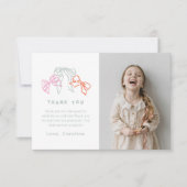 Linten en strikken Kleurrijke Waterverf Dank u Bedankkaart (Voorkant)