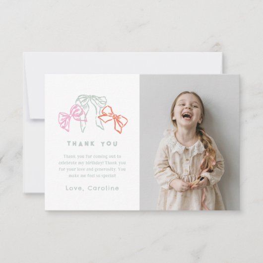 Linten en strikken Kleurrijke Waterverf Dank u Bedankkaart (Voorkant)