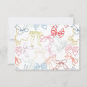 Linten en strikken Kleurrijke Waterverf Dank u Bedankkaart (Achterkant)