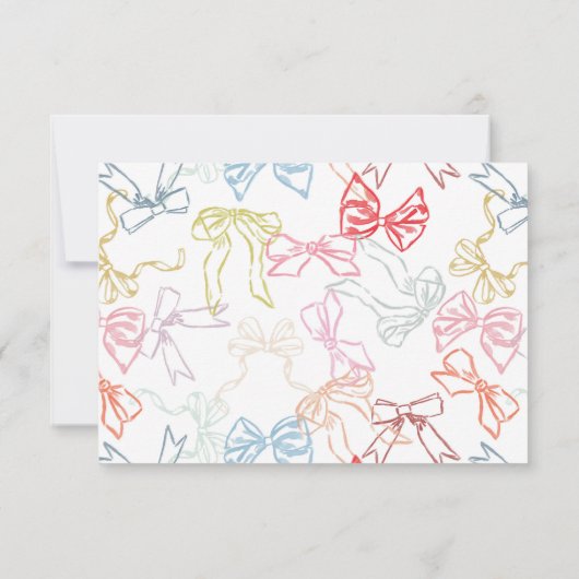 Linten en strikken Kleurrijke Waterverf Dank u Bedankkaart (Achterkant)