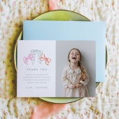 Linten en strikken Kleurrijke Waterverf Dank u Bedankkaart