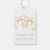 Linten en strikken Kleurrijke Waterverf Dank u Cadeaulabel (Voorkant)