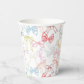 Linten en strikken Kleurrijke Waterverf Papieren Bekers (Voorkant)