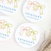 Linten en strikken Meisjes Verjaardagsfeestje Wate Ronde Kartonnen Onderzetter