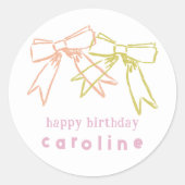 Linten en strikken Verjaardag Ronde Sticker (Voorkant)