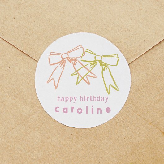 Linten en strikken Verjaardag Ronde Sticker