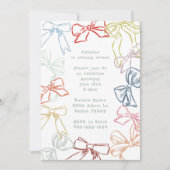 Linten en strikken Waterverf Meisjes Verjaardagsfe Kaart (Voorkant)