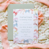 Linten en strikken Waterverf Meisjes Verjaardagsfe Kaart