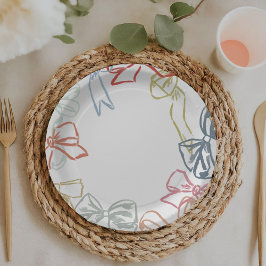 Linten en strikken Waterverf Meisjes Verjaardagsfe Papieren Bordje