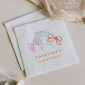 Linten en strikken Waterverf Meisjes Verjaardagsfe Servet