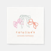 Linten en strikken Waterverf Meisjes Verjaardagsfe Servet (Voorkant)