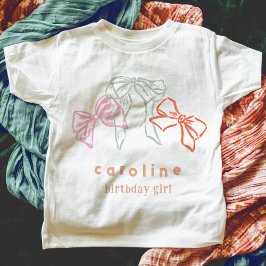 Linten en strikken Waterverf Meisjes Verjaardagsfe T-shirt