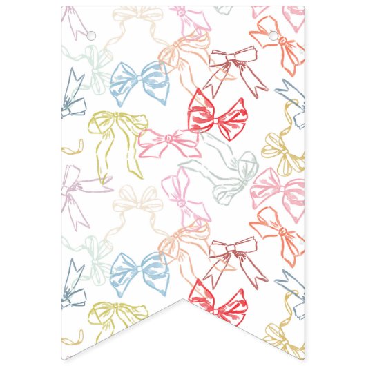 Linten en strikken Waterverf Meisjes Verjaardagsfe Vlaggetjes (Eerste vlag)