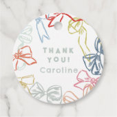 Linten en strikken Waterverf Verjaardag Dank u Bedankjes Labels (Voorkant)