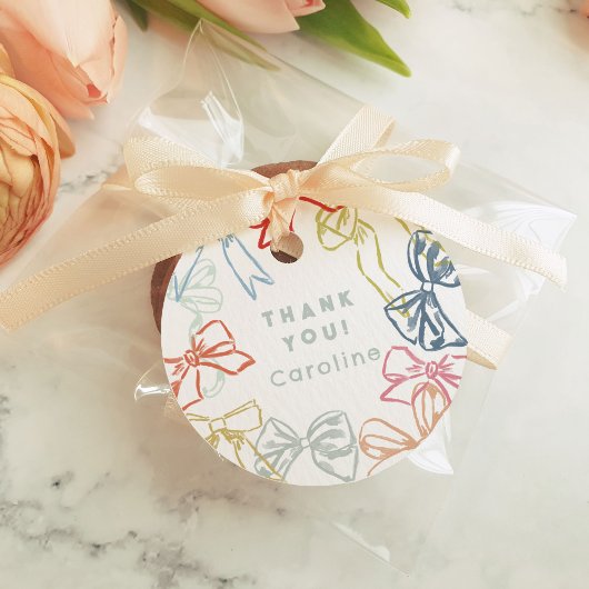 Linten en strikken Waterverf Verjaardag Dank u Bedankjes Labels