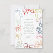 Linten en strikken Waterverf Verjaardag Dank u Bedankkaart (Voorkant)